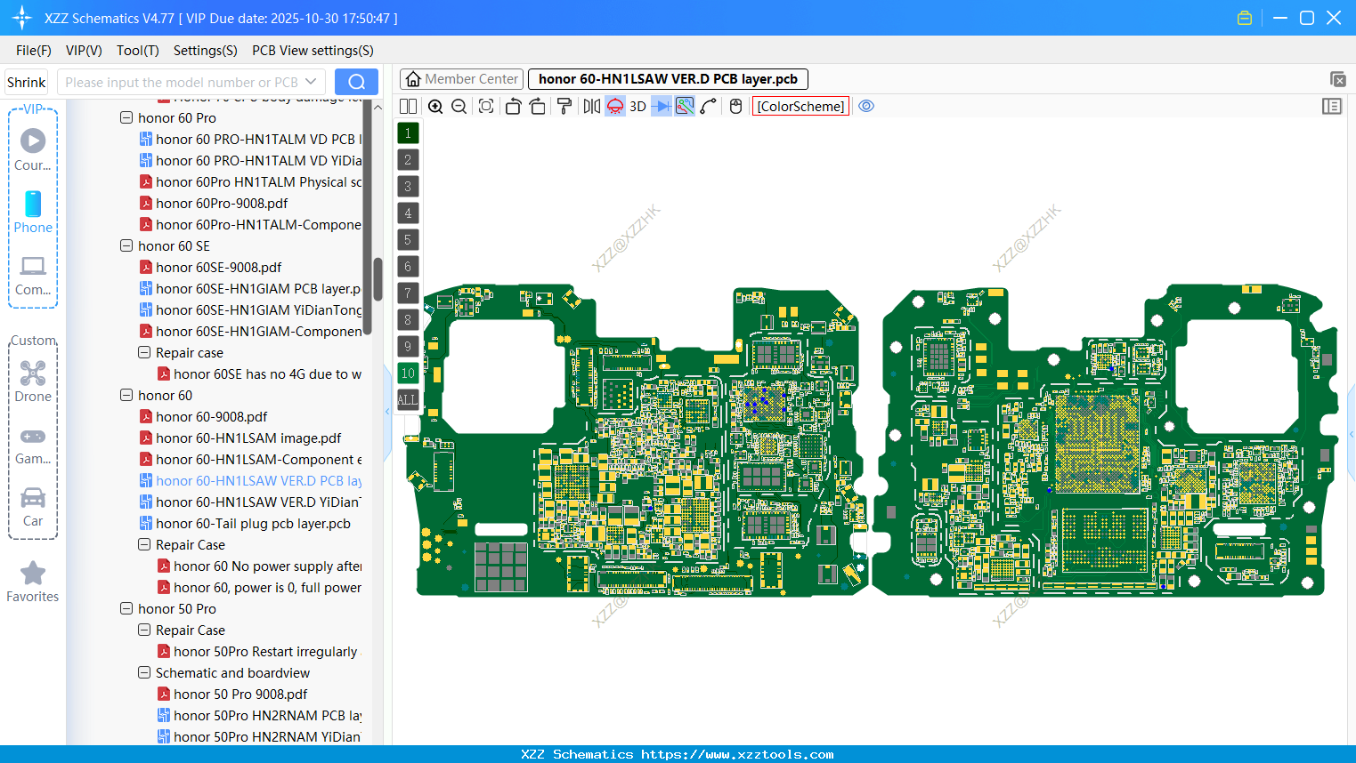 Honor 60-HN1LSAW VER.D PCB Layer